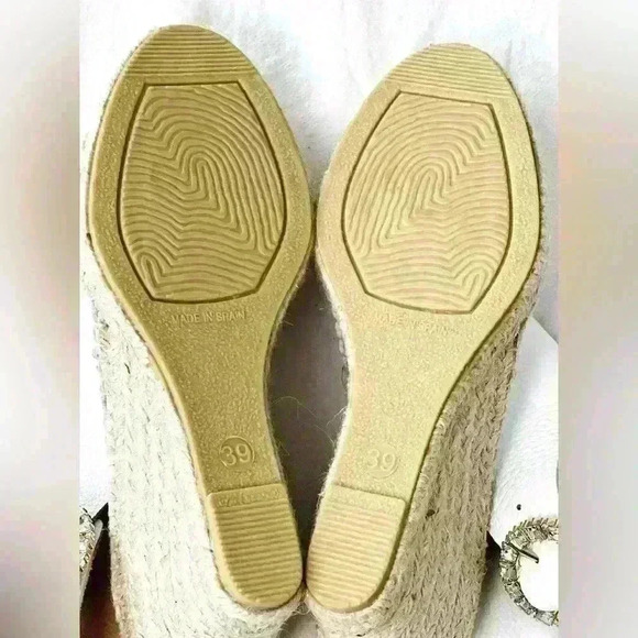 Maypol Women’s Leather Buckle Rhinestone Wedge  Sandals Size 39 or US 8/8.5 - Picture 7 of 8